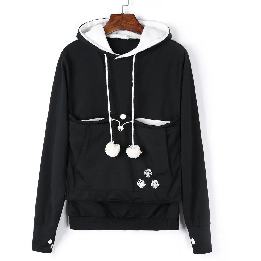 Unisex Big Kangaroo Pet Carrier Hoodie Long Sleeve Dog Cat Holder Carrier Sweatshirt for Small Pet Lovers Drop Shipping