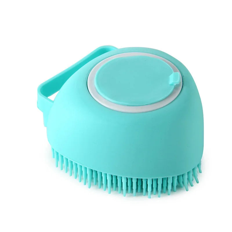 Pet Dog Shampoo Brush 2.7Oz 80Ml Cat Massage Comb Grooming Scrubber for Bathing Short Hair Soft Silicone Rubber