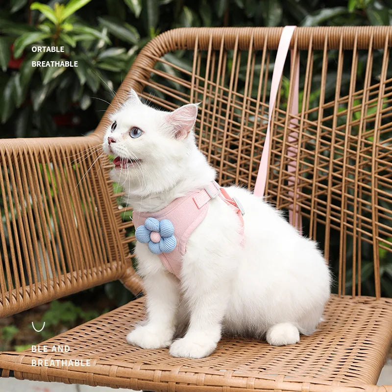 Dog Harness with 1.2M Leash Set Adjustable Pet Harness for Puppy Cats French Bulldog Chihuahua Outdoor Walking Lead Leash