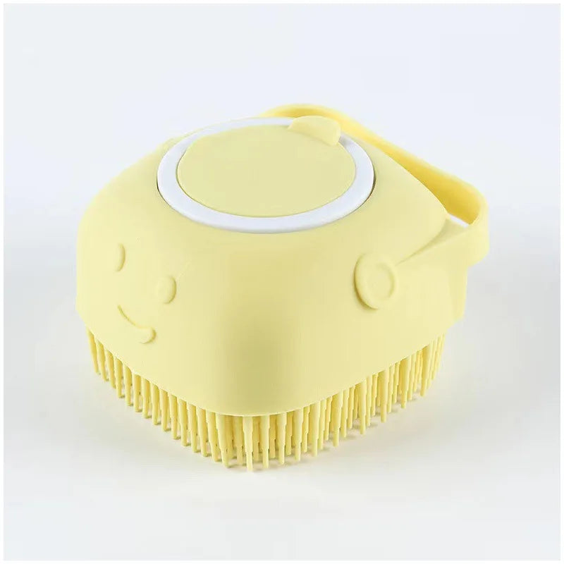 Pet Dog Shampoo Brush 2.7Oz 80Ml Cat Massage Comb Grooming Scrubber for Bathing Short Hair Soft Silicone Rubber