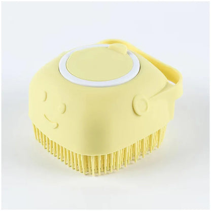 Pet Dog Shampoo Brush 2.7Oz 80Ml Cat Massage Comb Grooming Scrubber for Bathing Short Hair Soft Silicone Rubber