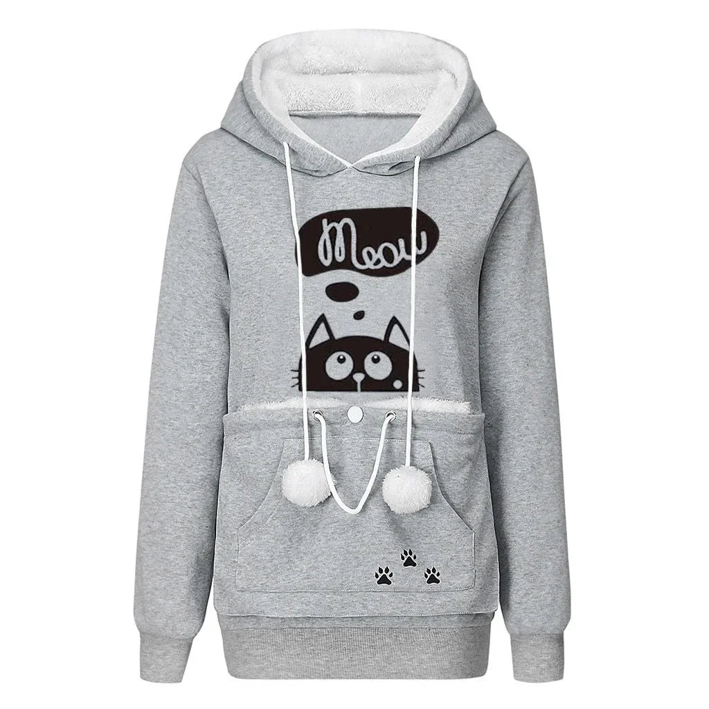 Unisex Big Kangaroo Pet Carrier Hoodie Long Sleeve Dog Cat Holder Carrier Sweatshirt for Small Pet Lovers Drop Shipping