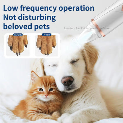 2-In-1 Pet Dog Paw Trimmer Cat Nail Clipper Pet Nail Grinder Dog Cat Hair Trimmer Dog Trimmer Dog Nail Grinder Paw Trimmer