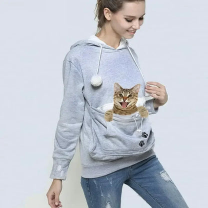 Unisex Big Kangaroo Pet Carrier Hoodie Long Sleeve Dog Cat Holder Carrier Sweatshirt for Small Pet Lovers Drop Shipping