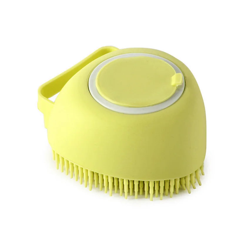 Pet Dog Shampoo Brush 2.7Oz 80Ml Cat Massage Comb Grooming Scrubber for Bathing Short Hair Soft Silicone Rubber