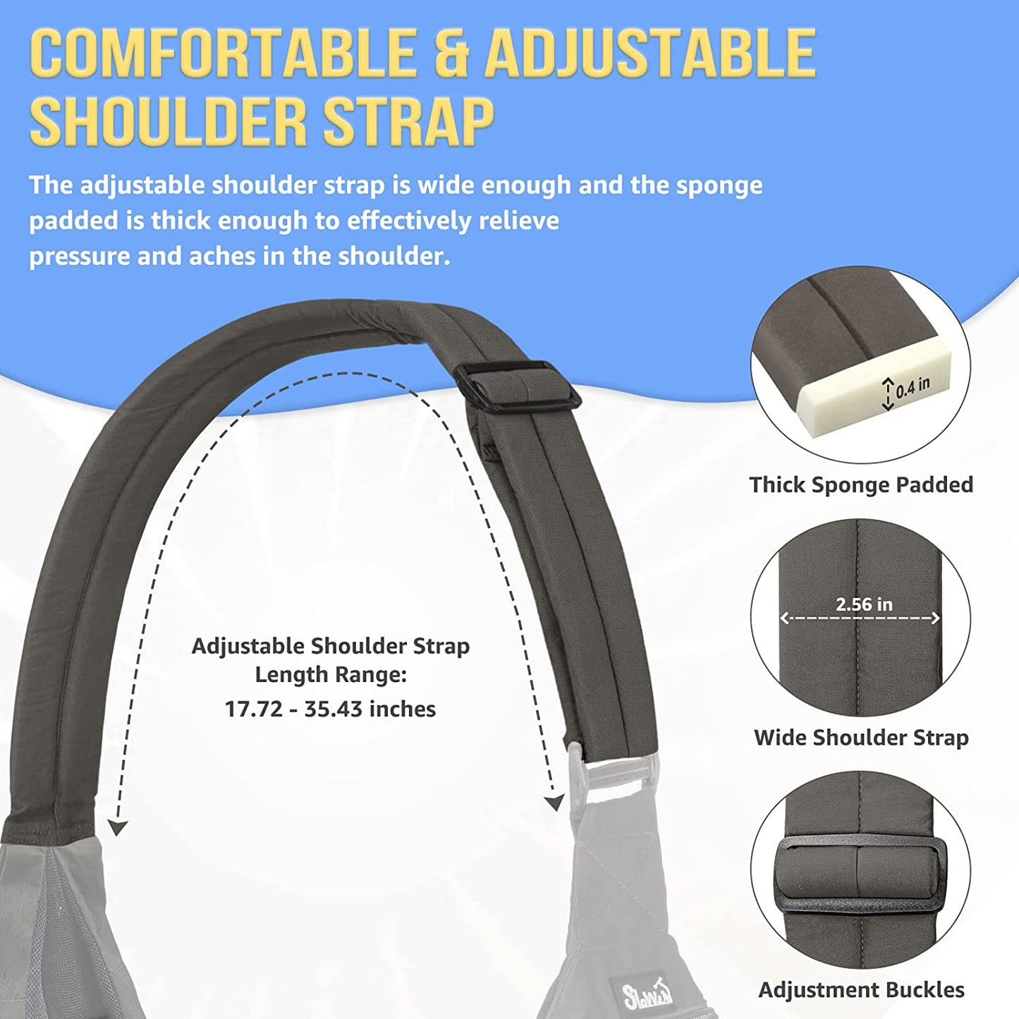 Pet Sling Carrier, Comfortable Hard Bottom Support Small Dog Papoose Sling Adjustable Padded Shoulder Strap Hand Free Puppy Cat Carry Bag with Drawstring Opening Zipper Pocket Safety Belt