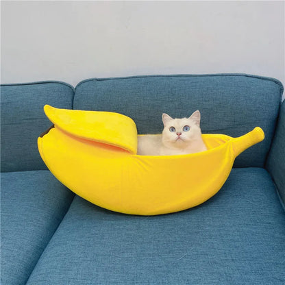 Winter Banana Pet Bedding Comfortable Cat Nest Mat Winter Cushion Warm Soft Funny Kitten Sleeping Bag Cute Cozy Dog Accessories