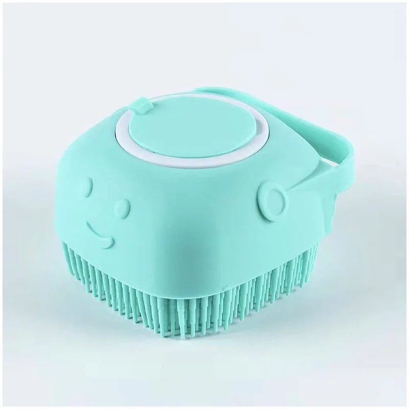 Pet Dog Shampoo Brush 2.7Oz 80Ml Cat Massage Comb Grooming Scrubber for Bathing Short Hair Soft Silicone Rubber