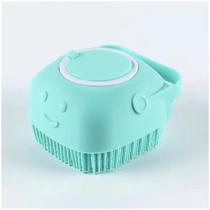 Pet Dog Shampoo Brush 2.7Oz 80Ml Cat Massage Comb Grooming Scrubber for Bathing Short Hair Soft Silicone Rubber