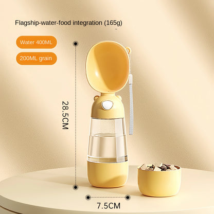 Dog Portable Water Bowl Portable Food Grade Material Dog Cat Travel Pet Water Cup Bottle with Food Dispenser Pet Dog Supplies
