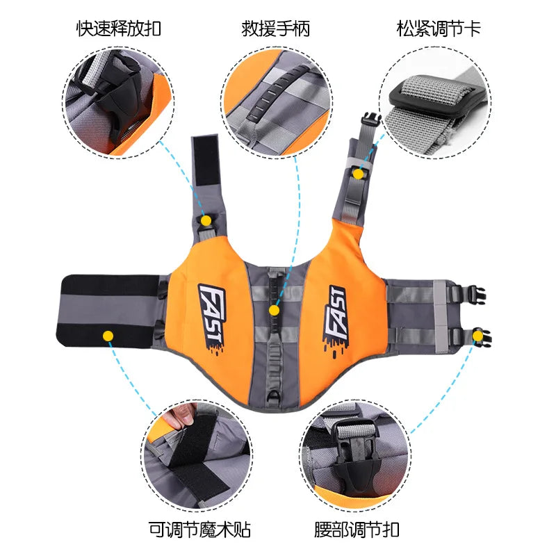 Pet Swimming Life Jacket Safety Vest for Dogs Swim Fashion Adjustable Reflective in Pool or Surfing Drifting Dog Life Vest