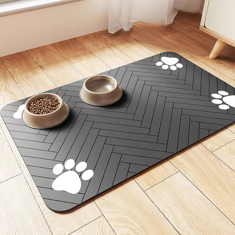 Pet Placemat Dog Food Bowl Mat Drinking Feeding Placemat for Dog Cat Quick Dry Mat Waterproof Pet Bowl Pad Feeder Mats