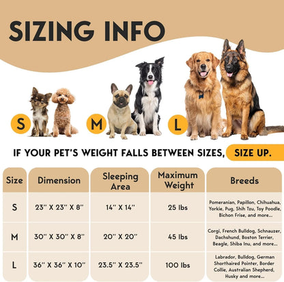 Petjett Calming Dog Beds Large Sized Dog - round Bed, Anti-Slip & Washable Super Soft Donut Bed, Fluffy Faux Fur Anti-Anxiety Premium Comfort Pet Bed, Fits Dogs - Black
