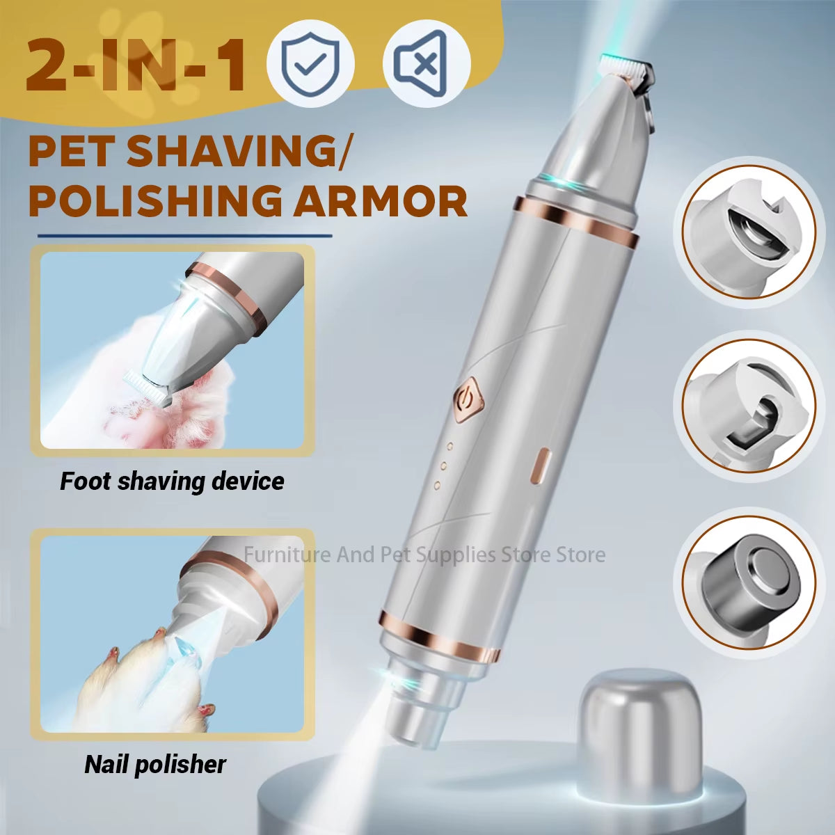 2-In-1 Pet Dog Paw Trimmer Cat Nail Clipper Pet Nail Grinder Dog Cat Hair Trimmer Dog Trimmer Dog Nail Grinder Paw Trimmer