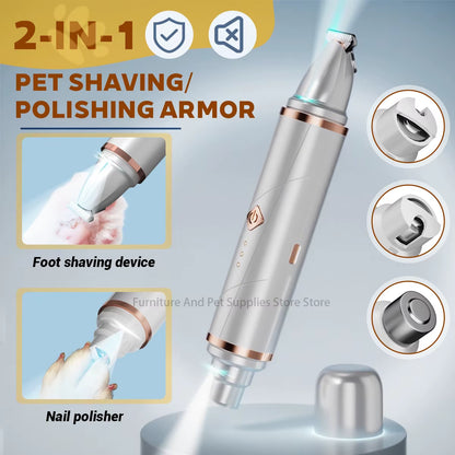 2-In-1 Pet Dog Paw Trimmer Cat Nail Clipper Pet Nail Grinder Dog Cat Hair Trimmer Dog Trimmer Dog Nail Grinder Paw Trimmer