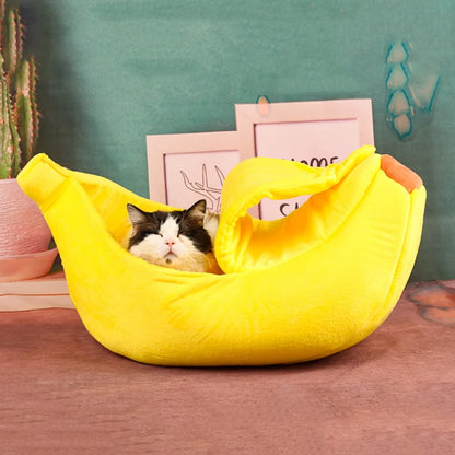 Winter Banana Pet Bedding Comfortable Cat Nest Mat Winter Cushion Warm Soft Funny Kitten Sleeping Bag Cute Cozy Dog Accessories