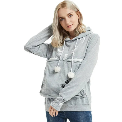Unisex Big Kangaroo Pet Carrier Hoodie Long Sleeve Dog Cat Holder Carrier Sweatshirt for Small Pet Lovers Drop Shipping