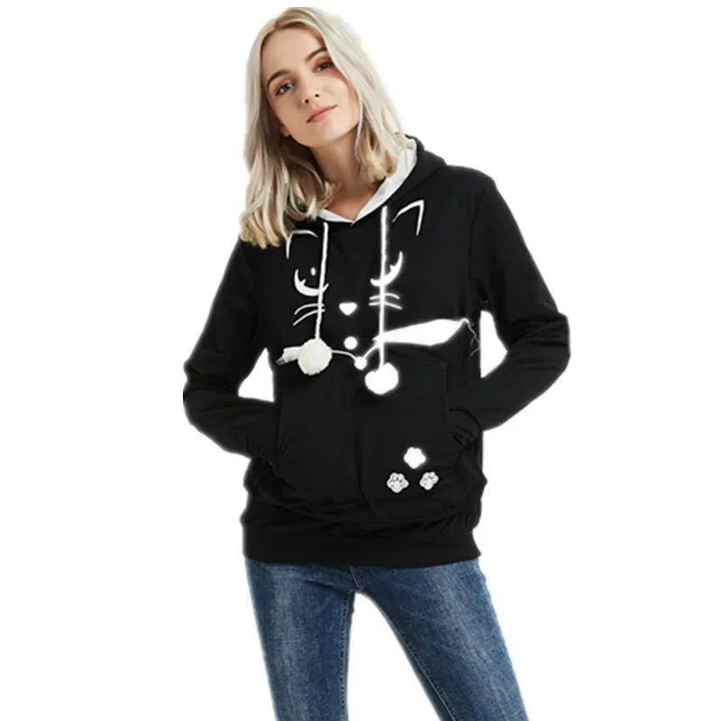 Unisex Big Kangaroo Pet Carrier Hoodie Long Sleeve Dog Cat Holder Carrier Sweatshirt for Small Pet Lovers Drop Shipping