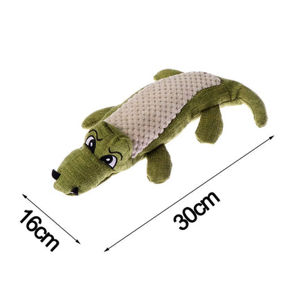 Pet Dog Toy Linen Plush Crocodile Animal Toy Dog Chew Squeaky Noise Toy Cleaning Teeth Supplies Toy Tough Interactive Doll
