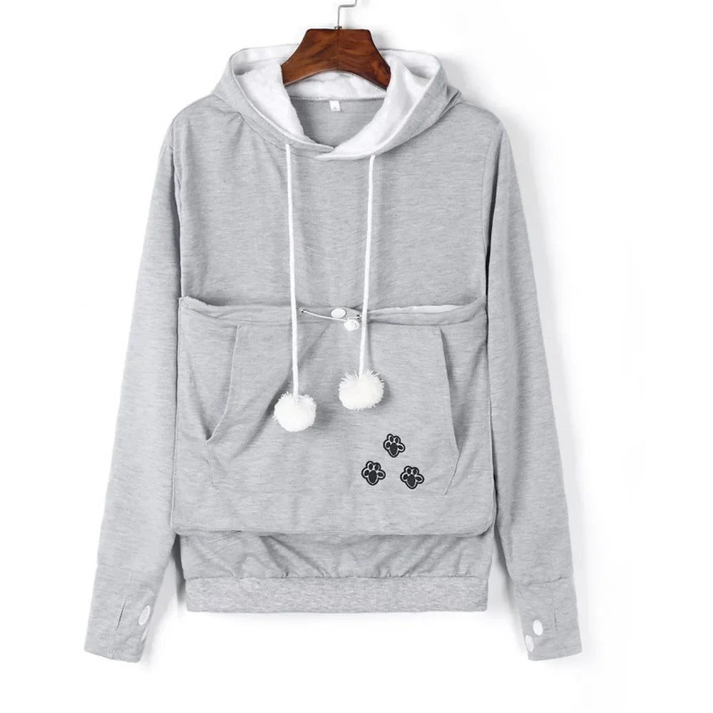 Unisex Big Kangaroo Pet Carrier Hoodie Long Sleeve Dog Cat Holder Carrier Sweatshirt for Small Pet Lovers Drop Shipping