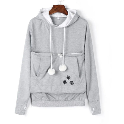 Unisex Big Kangaroo Pet Carrier Hoodie Long Sleeve Dog Cat Holder Carrier Sweatshirt for Small Pet Lovers Drop Shipping